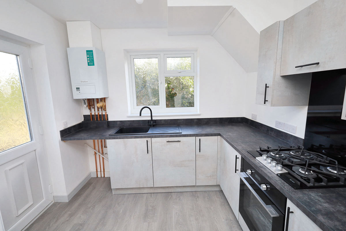 The same kitchen after the refurbishment
